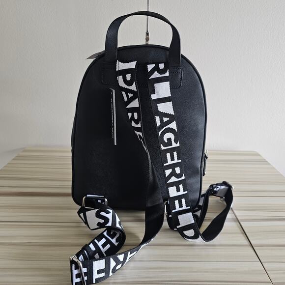Karl Lagerfeld Paris Black Khloe Backpack - Picture 2 of 7